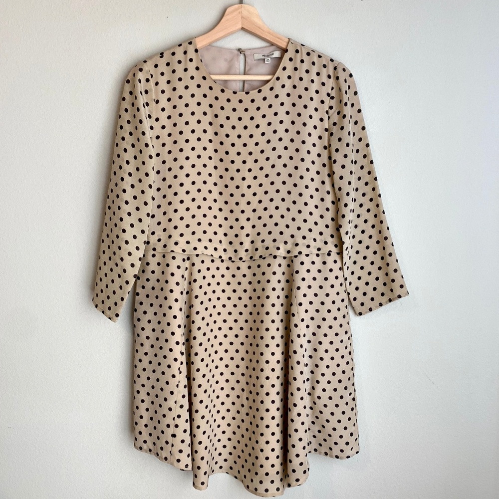 Madewell Polka Dot Silk Mini Dress